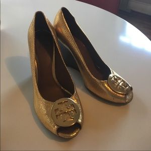 Gold Tory Burch heels